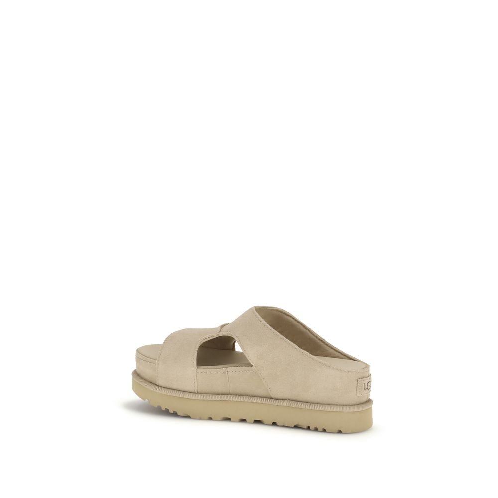 UGG Beige Calf Leather Bos Taurus Platform Sandals | Regal Royce