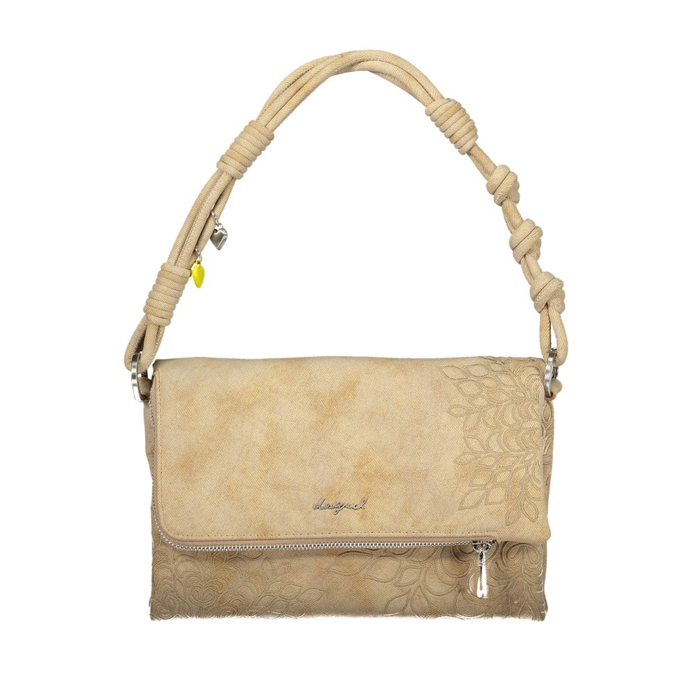 Desigual Beige Polyurethane Women Handbag | Regal Royce