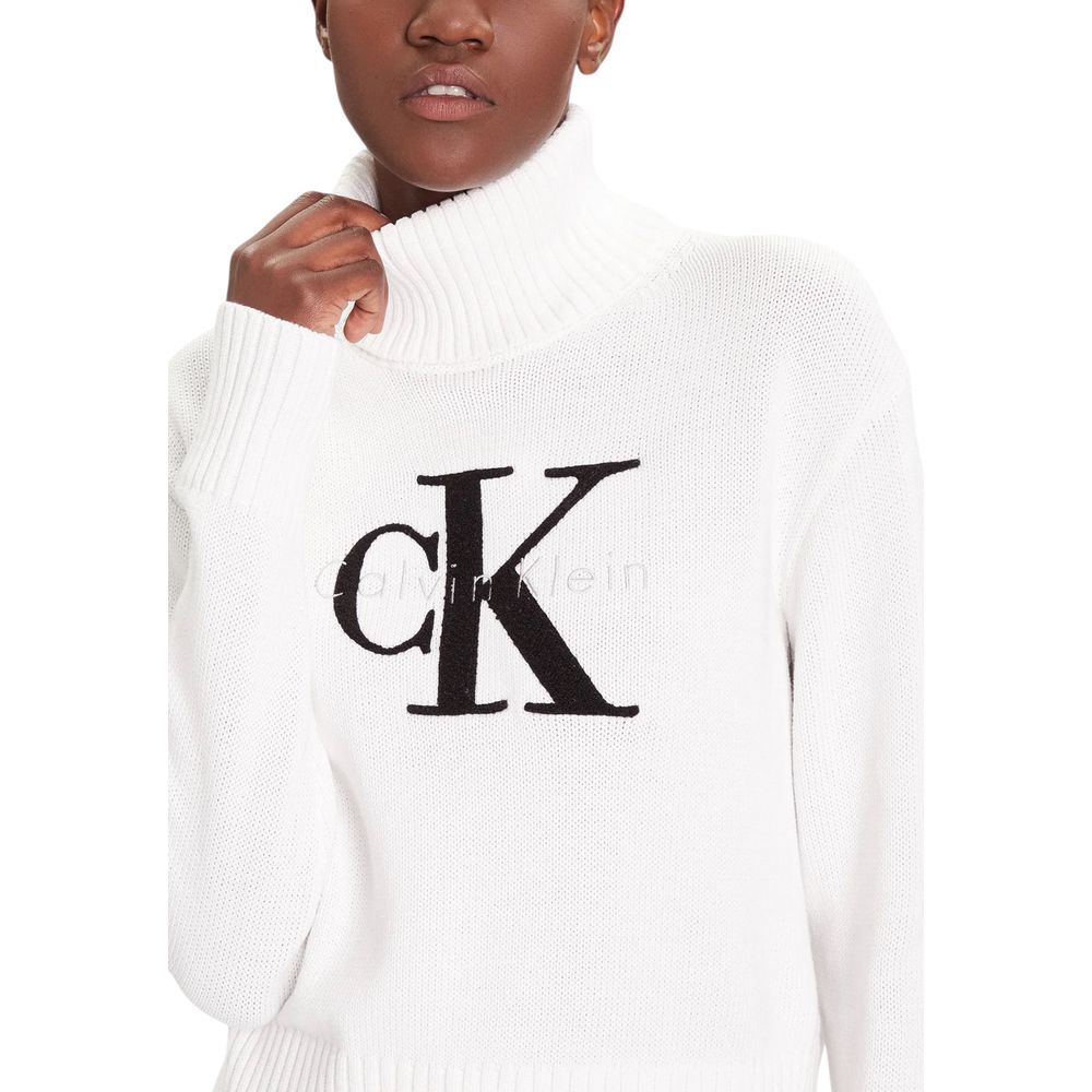 Calvin Klein Jeans White Cotton Turtleneck | Regal Royce