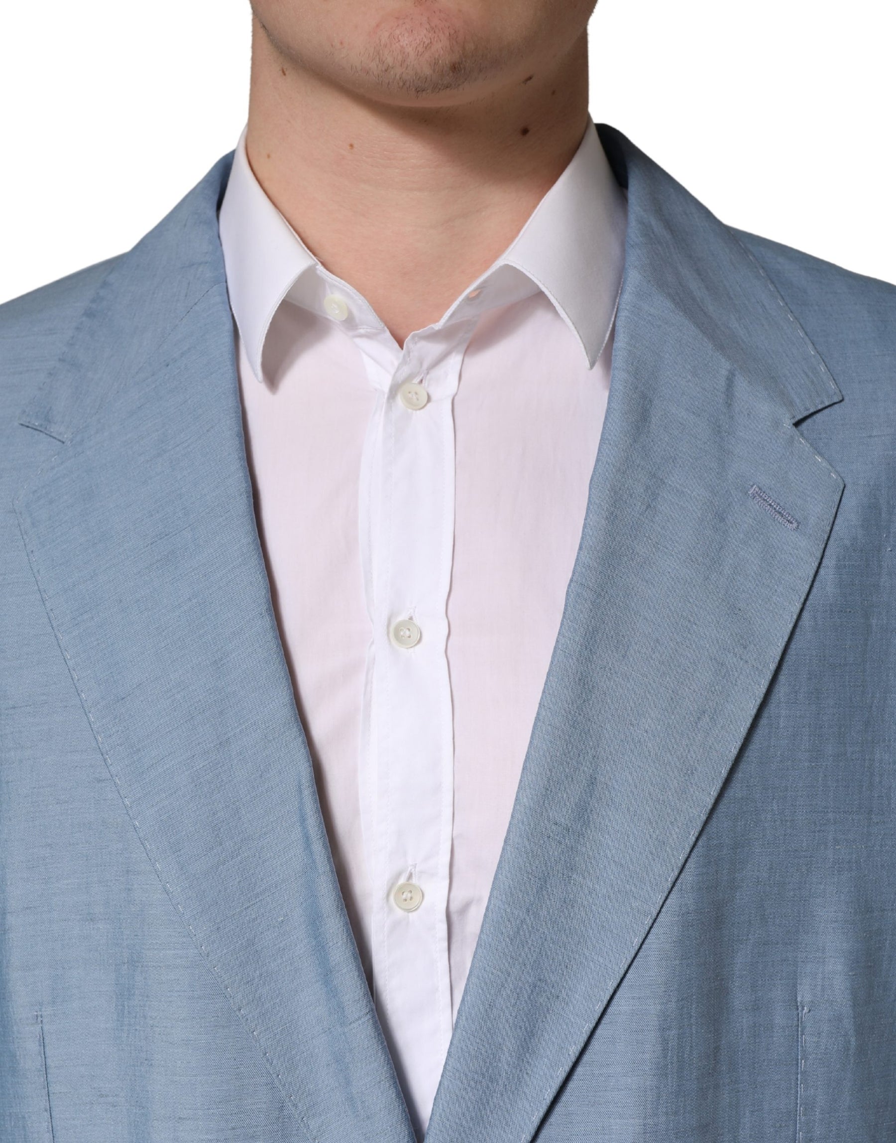 Dolce & Gabbana Light Blue Single Breasted Men Jacket Blazer | Regal Royce