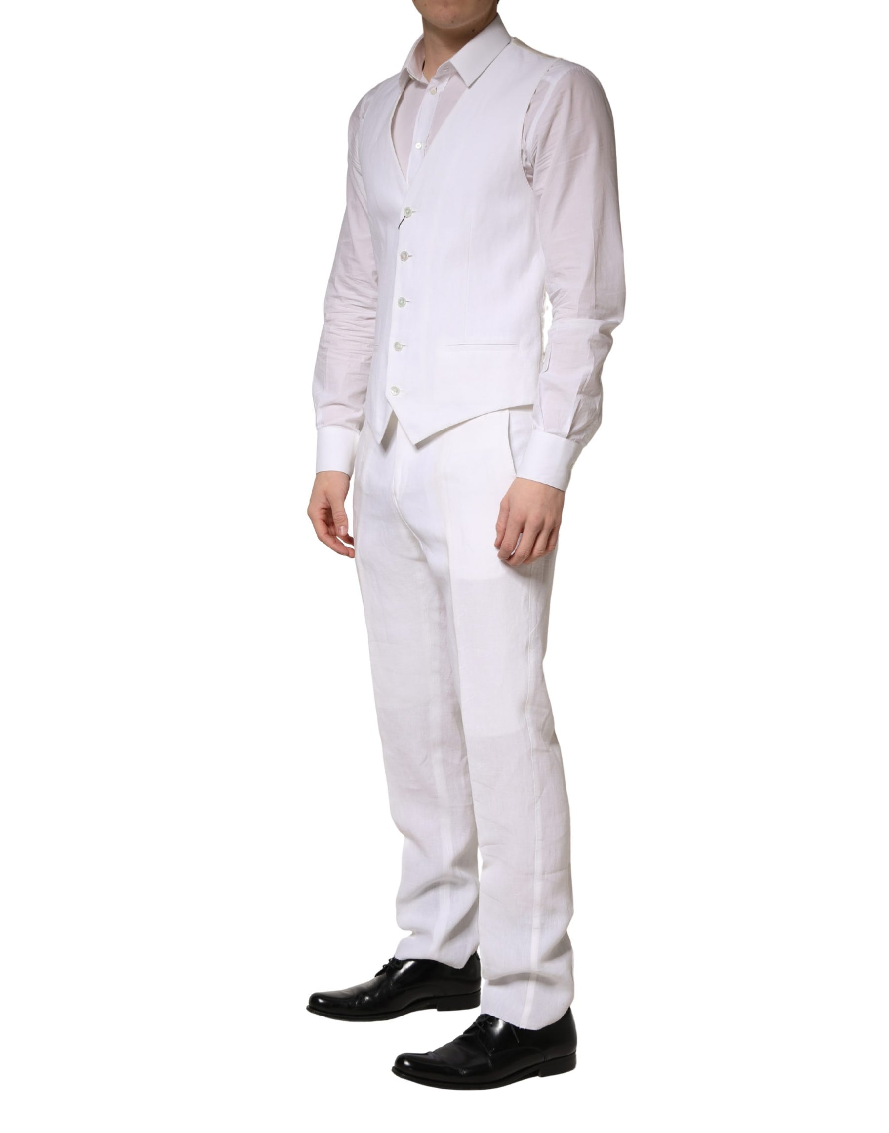 Dolce & Gabbana White SARTORIA Linen 2 Piece Men Formal Suit | Regal Royce