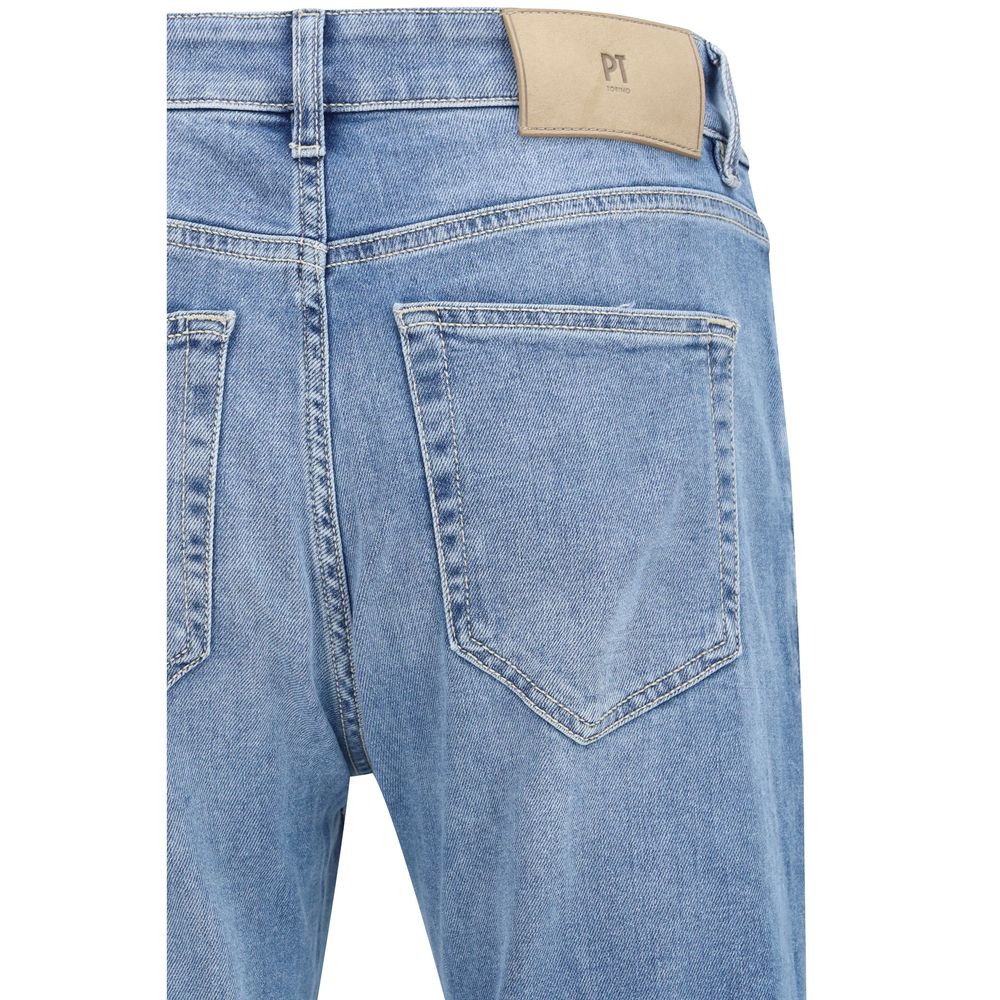 PT Torino Blue Cotton Slim Fit Jeans | Regal Royce