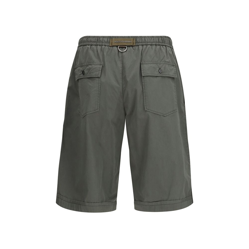 Dolce & Gabbana Gray Cotton Bermuda Shorts | Regal Royce