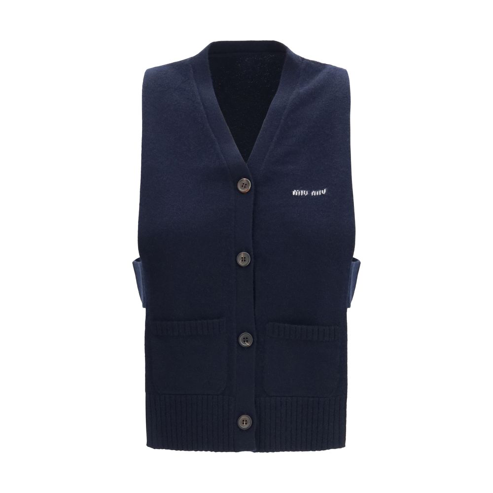 Miu Miu Blue Cashmere Sleeveles Sweater | Regal Royce