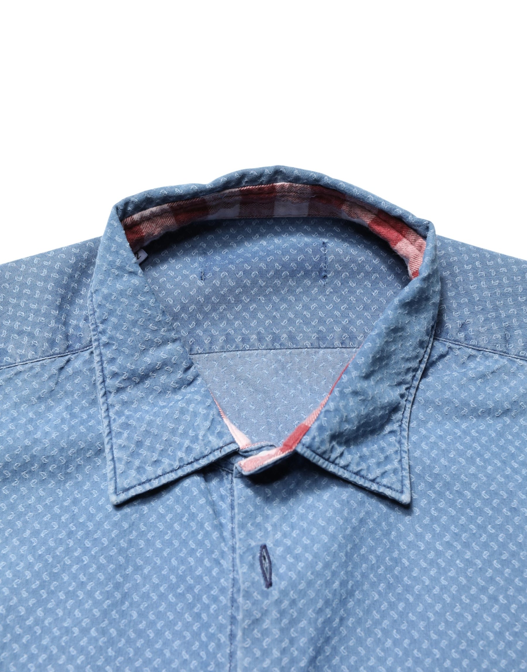 AGLINI Blue Cotton Slim Fit Collared LongSleeve Casual Shirt | Regal Royce