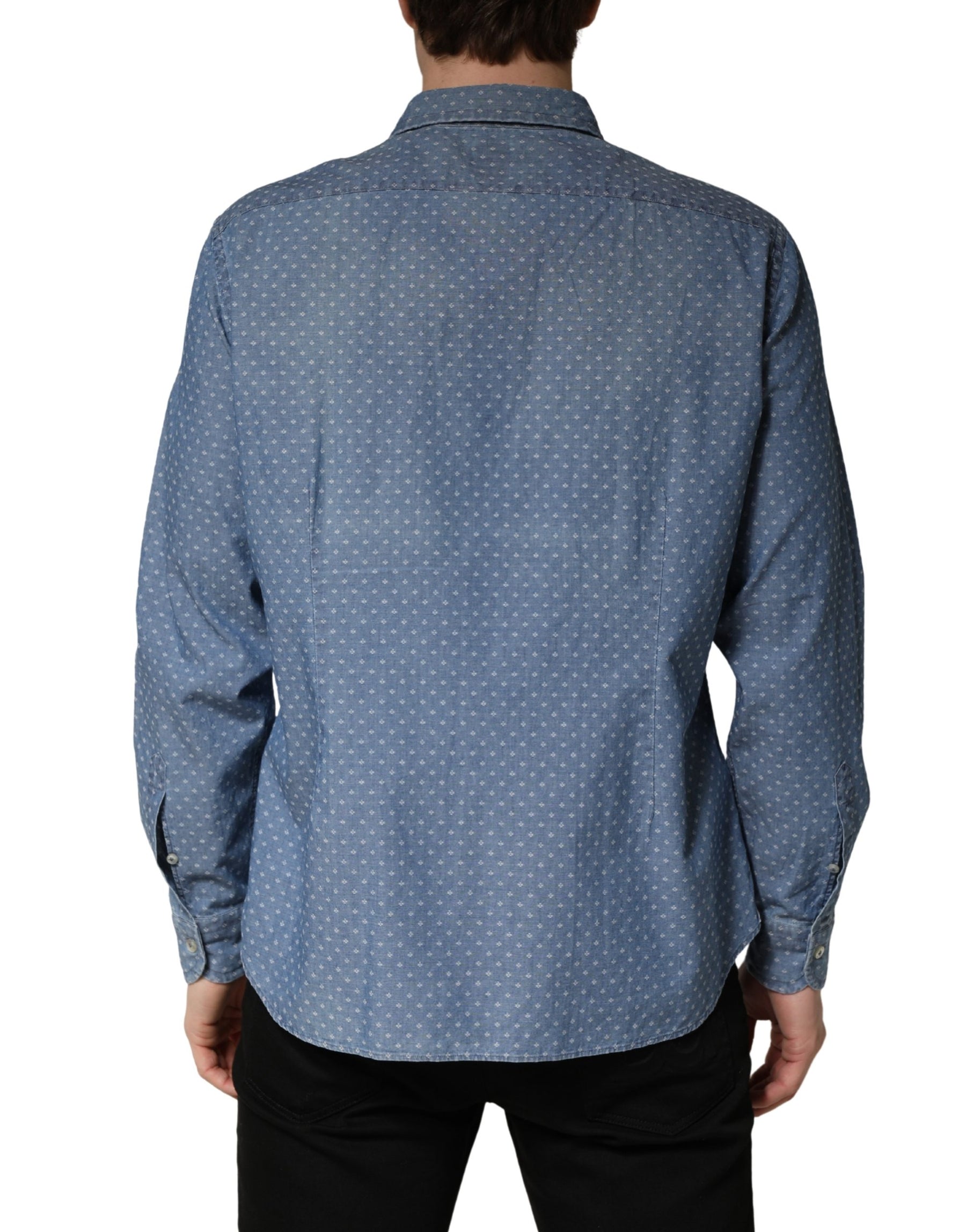 Domenico Tagliente Blue Long Sleeve Collared Casual Shirt | Regal Royce