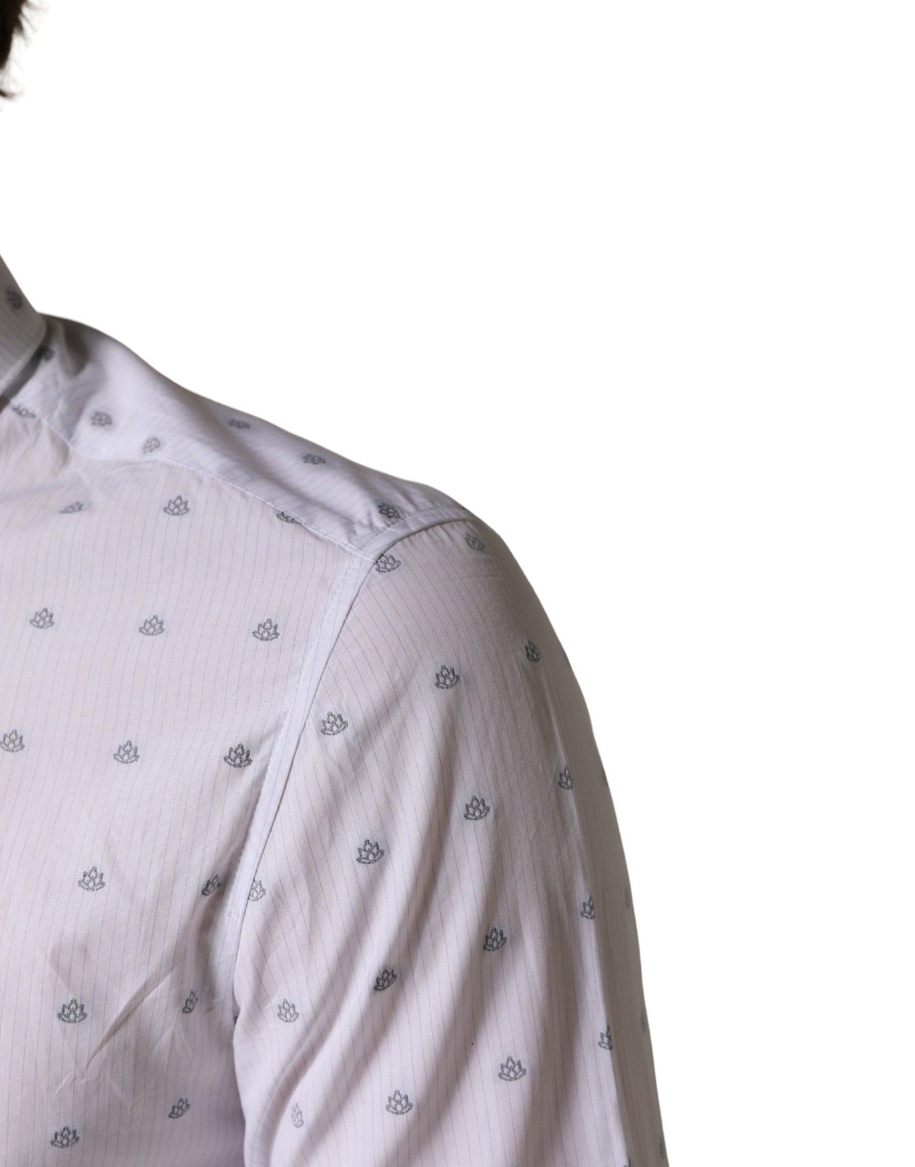 Patrizia Pepe White Cotton Slim Fit Collared Men Dress Shirt | Regal Royce