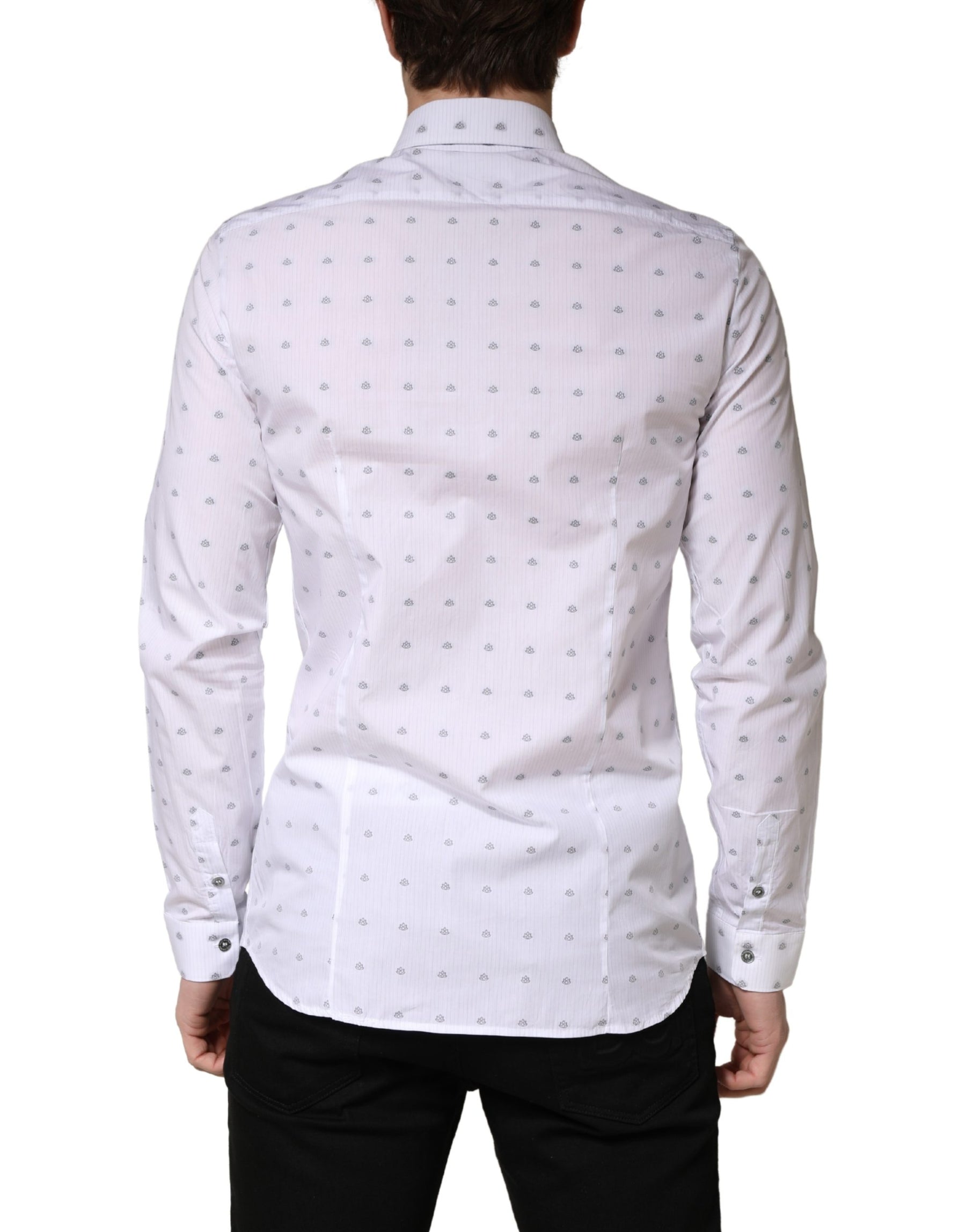 Patrizia Pepe White Cotton Slim Fit Collared Men Dress Shirt | Regal Royce