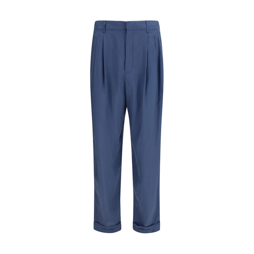 Saint Laurent Blue Silk Dress Pants | Regal Royce