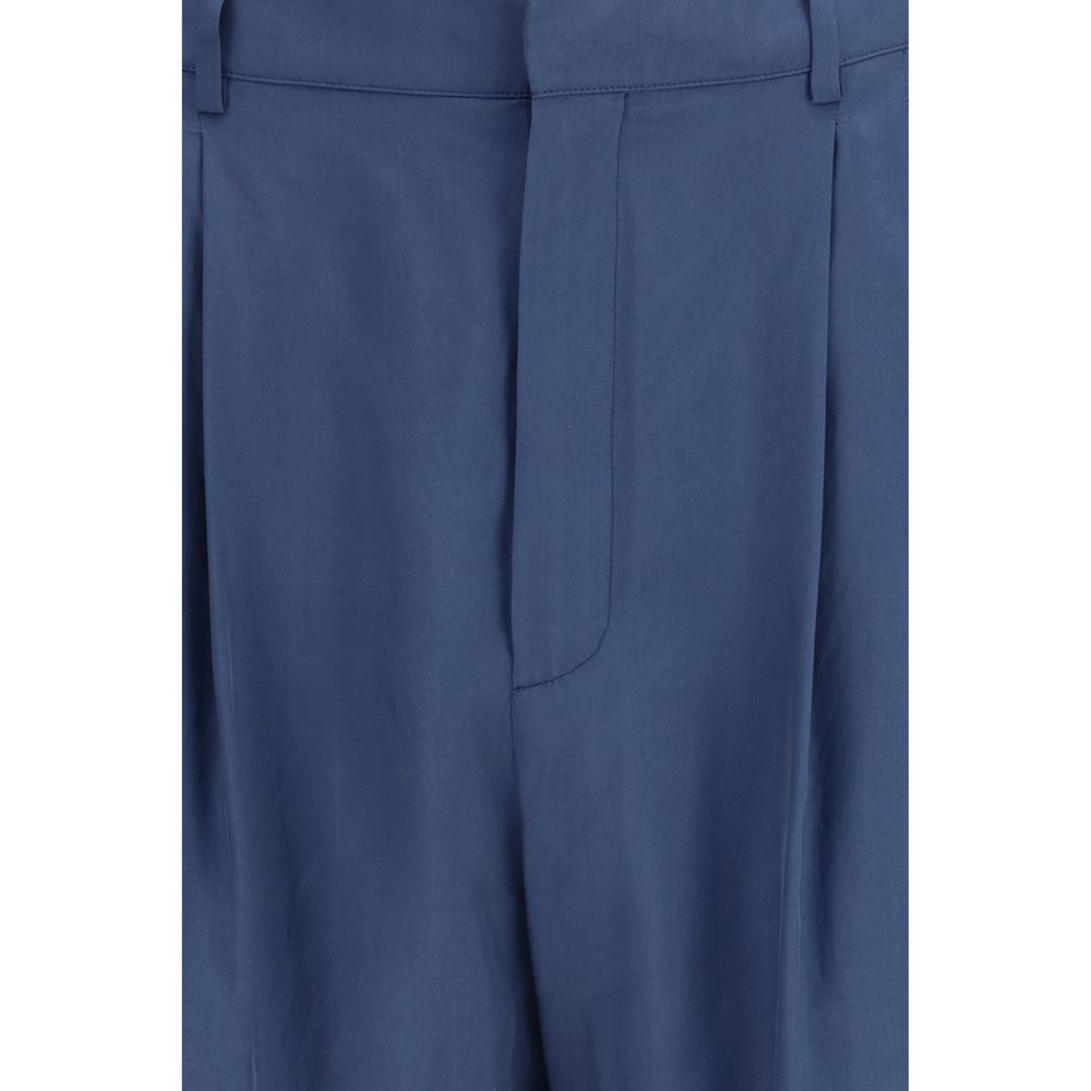 Saint Laurent Blue Silk Dress Pants | Regal Royce