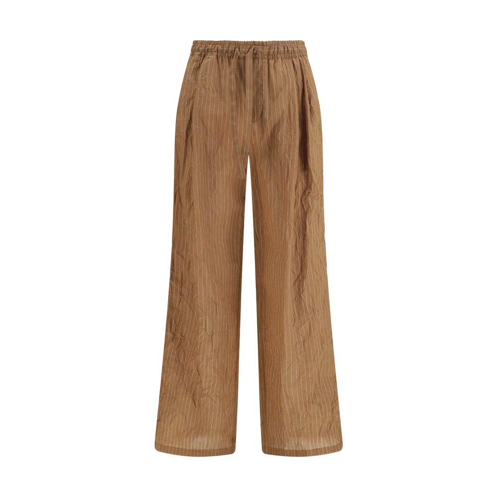 Dolce & Gabbana Brown Linen Casual Pants | Regal Royce