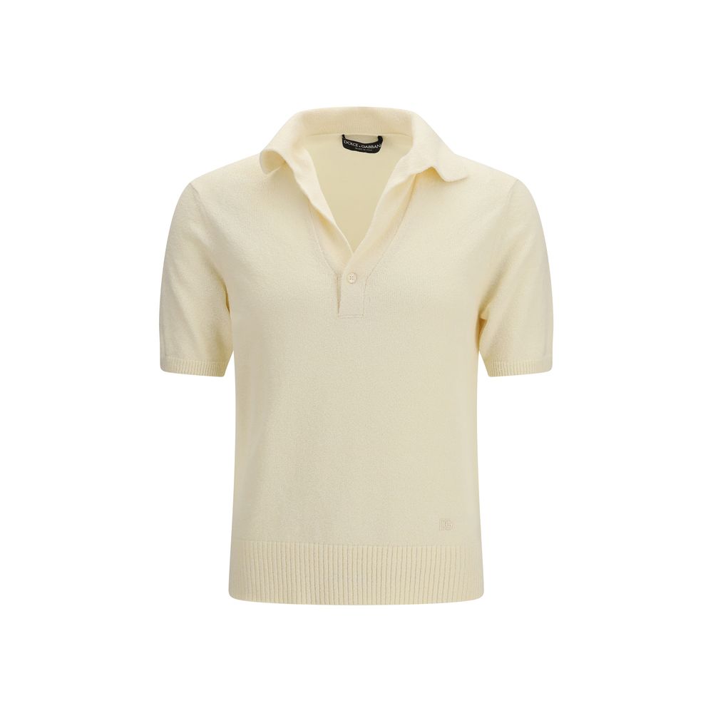 Dolce & Gabbana Beige Cotton Polo Shirt | Regal Royce