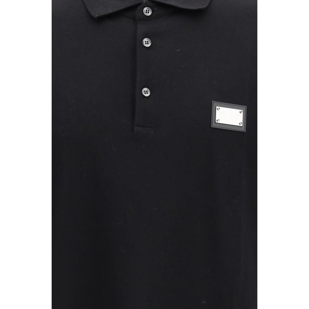 Dolce & Gabbana Black Cotton Polo Shirt | Regal Royce