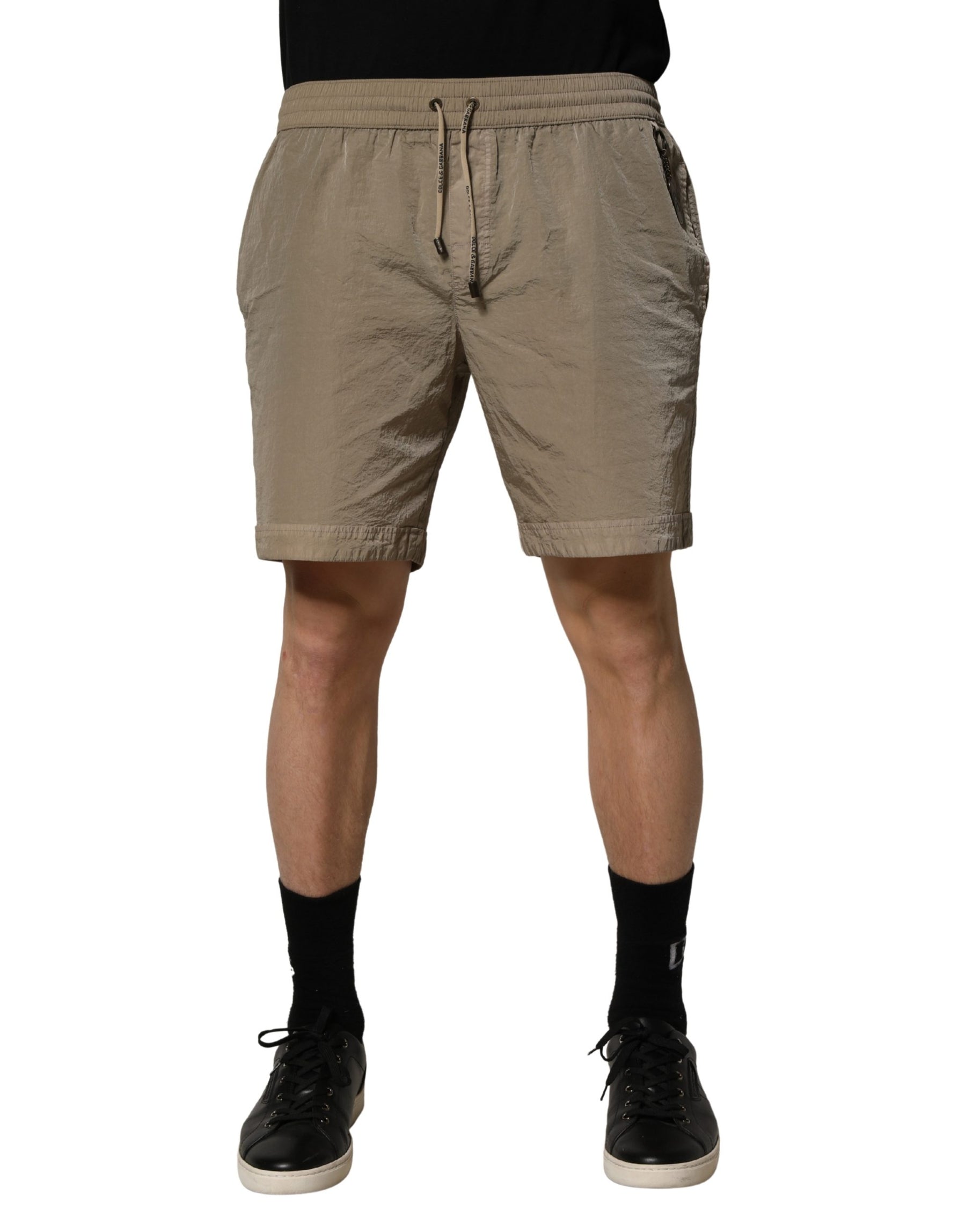 Dolce & Gabbana Brown Nylon Drawstring Swim Shorts Swimwear | Regal Royce