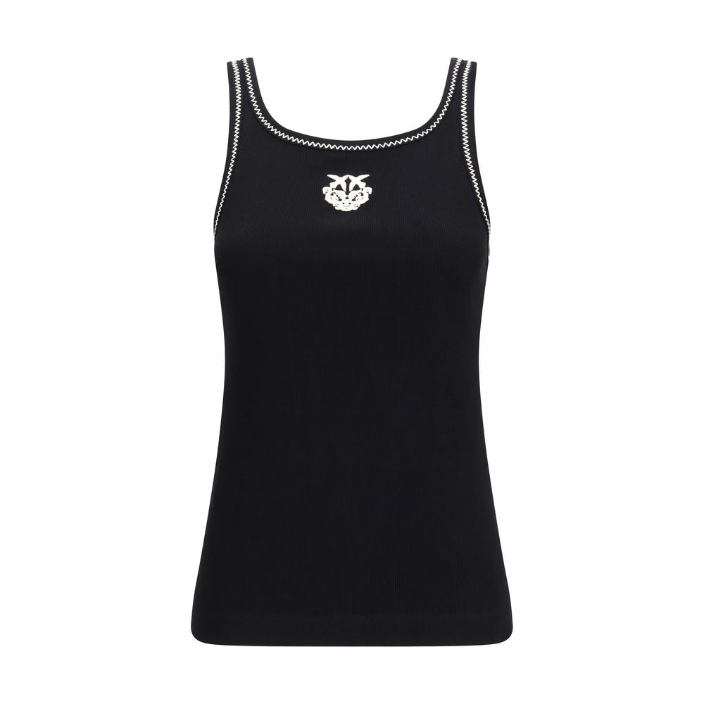 PINKO Black Cotton Sleeveles T-Shirt | Regal Royce