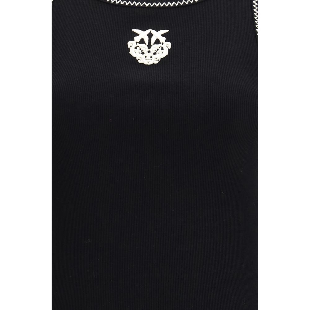 PINKO Black Cotton Sleeveles T-Shirt | Regal Royce