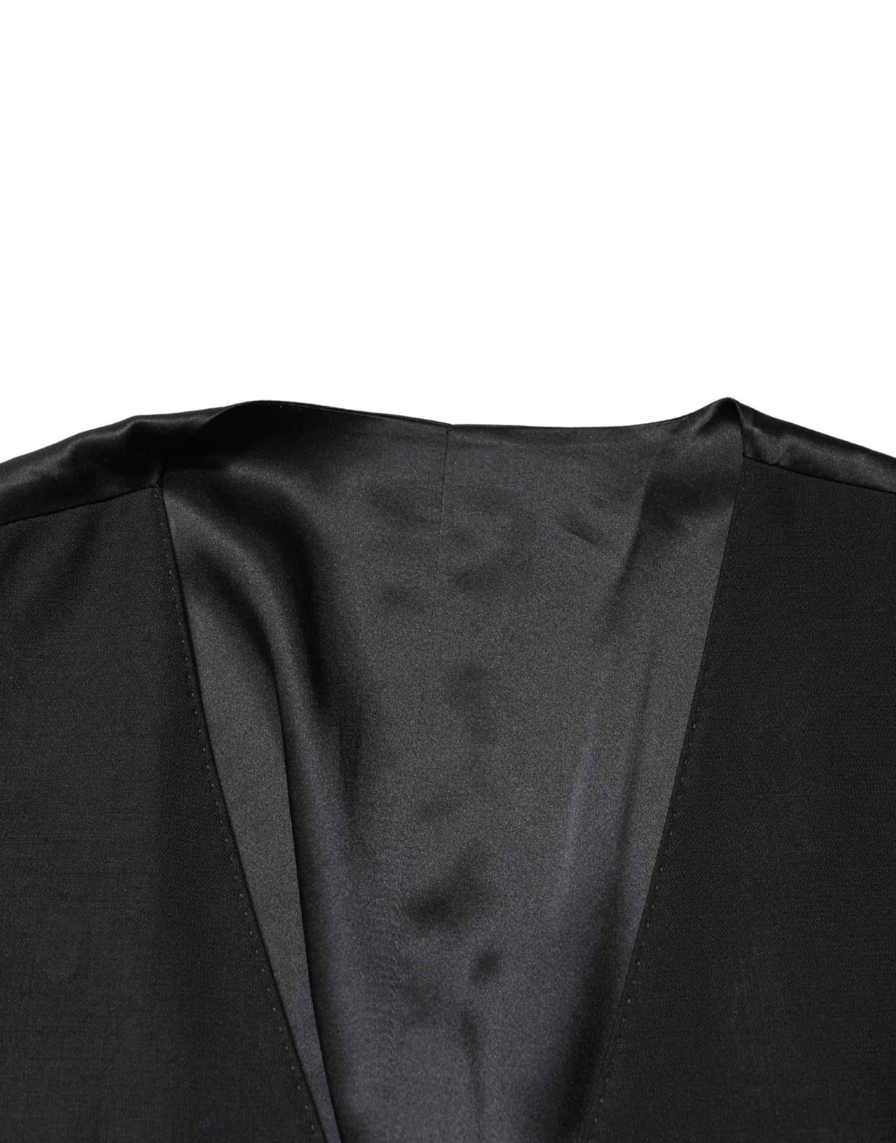 Dolce & Gabbana Black Wool Single Breasted Men Waistcoat Vest | Regal Royce