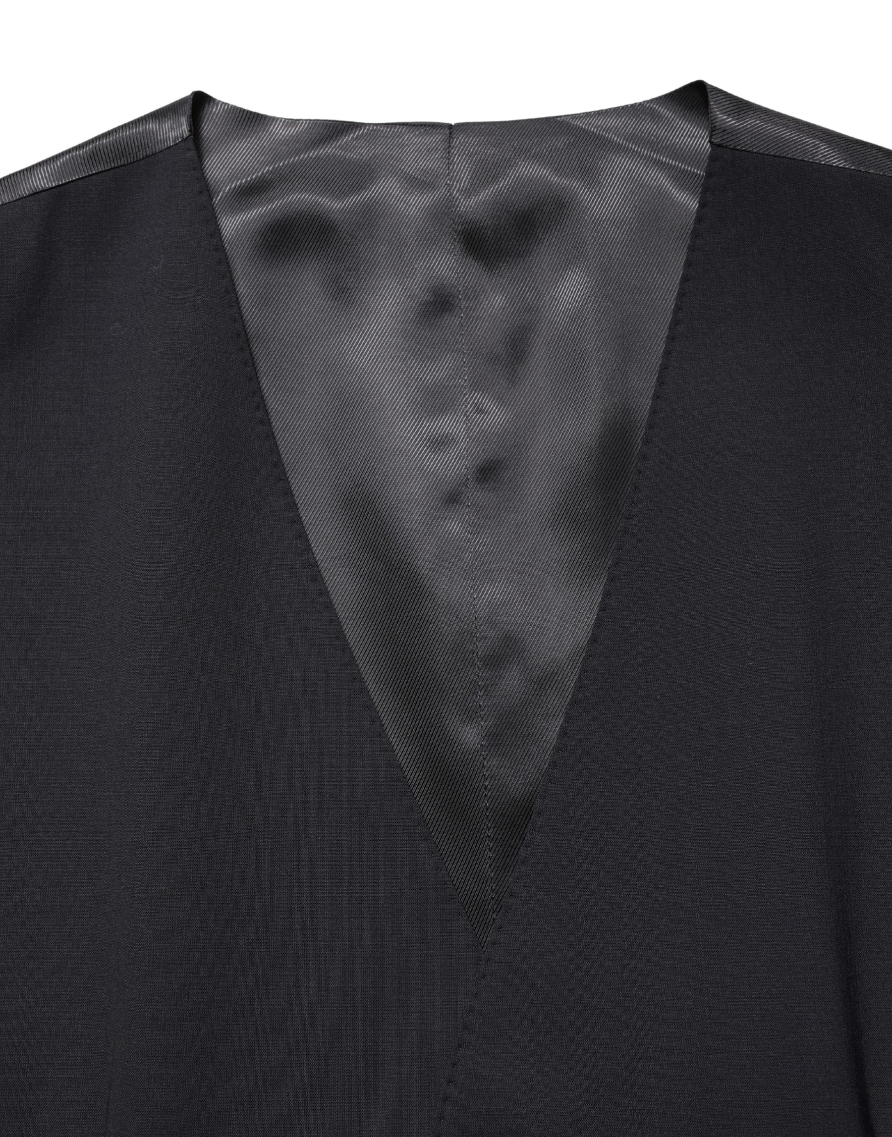 Dolce & Gabbana Black Wool Single Breasted Waistcoat Vest | Regal Royce