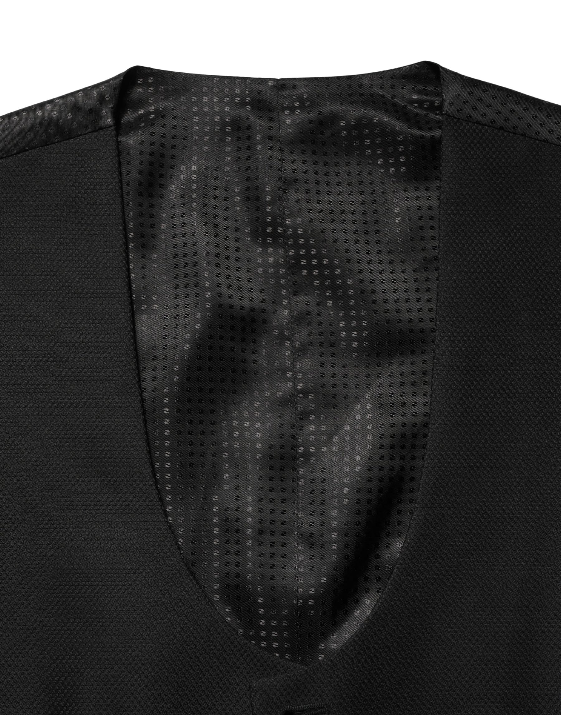 Dolce & Gabbana Black Wool Single Breasted Waistcoat Vest | Regal Royce