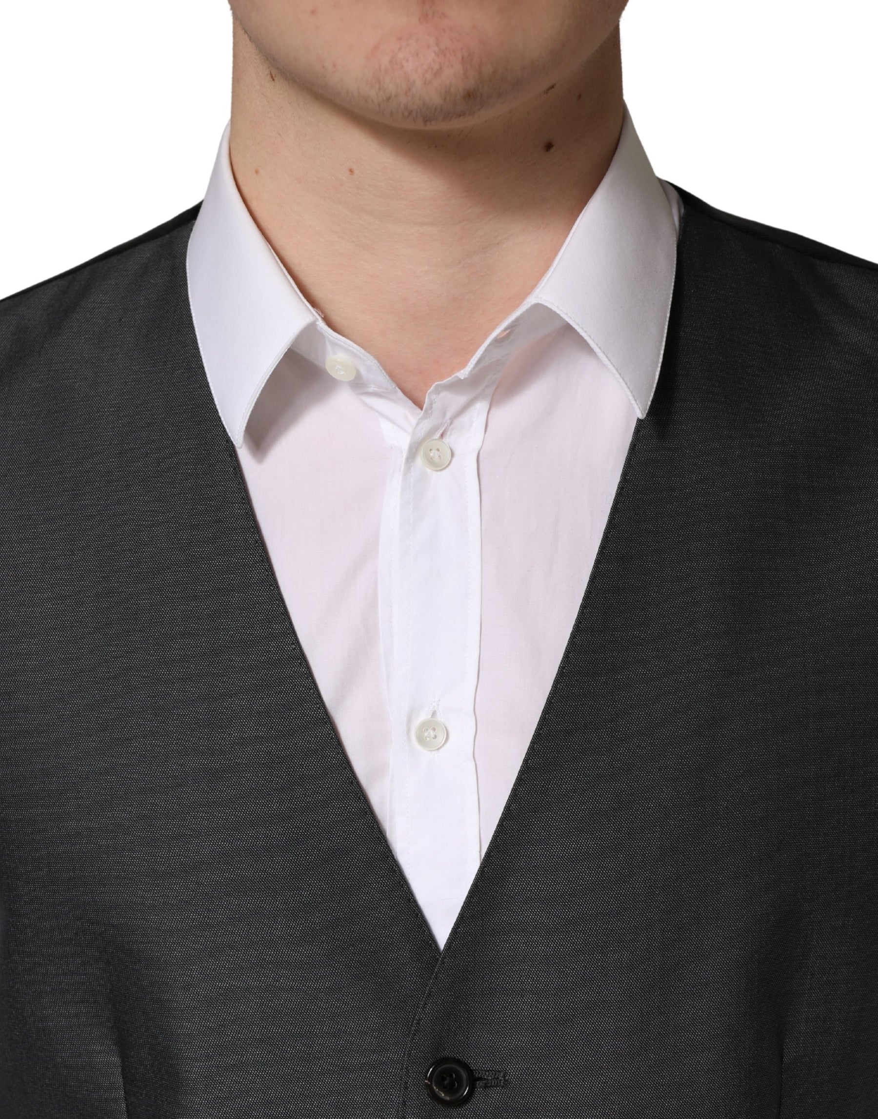 Dolce & Gabbana Dark Gray Single Breasted Men Waistcoat Vest | Regal Royce