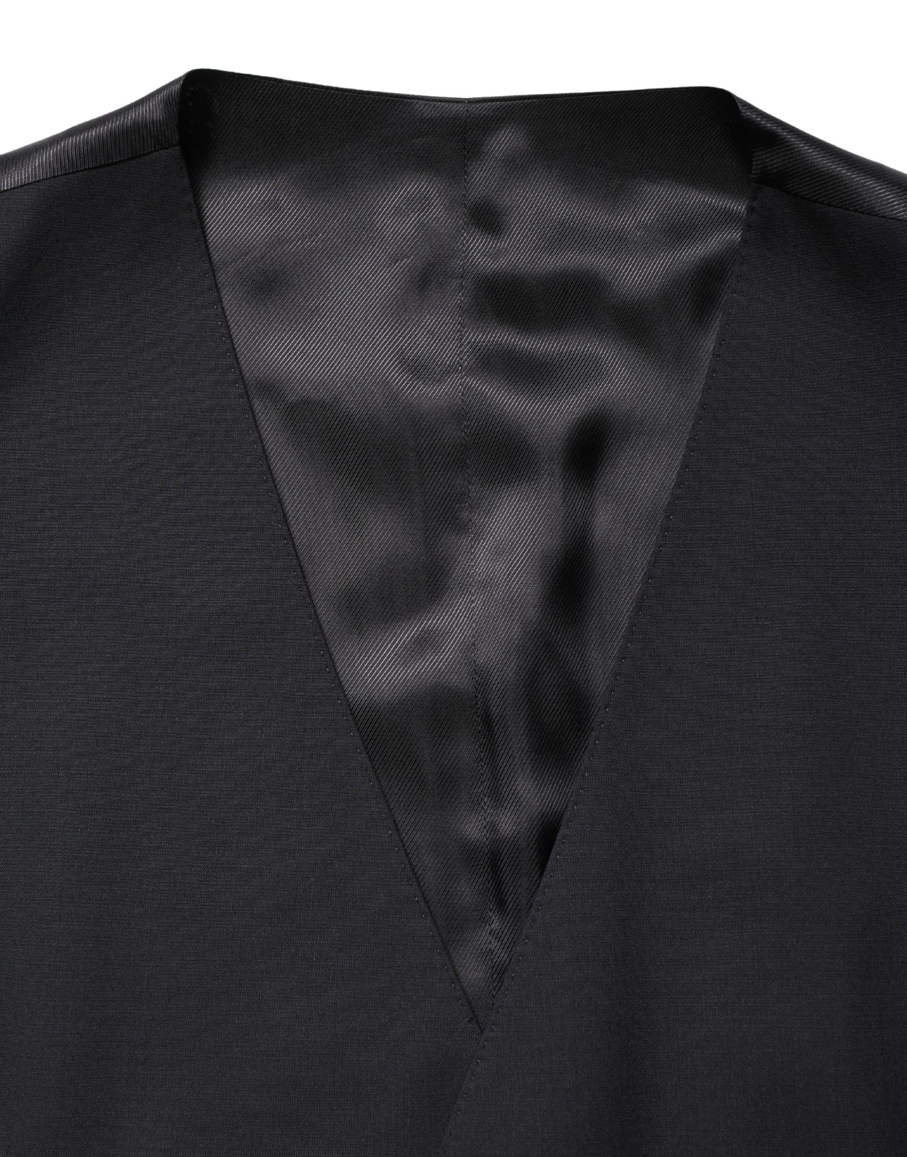 Dolce & Gabbana Black Wool Single Breasted Waistcoat Vest | Regal Royce