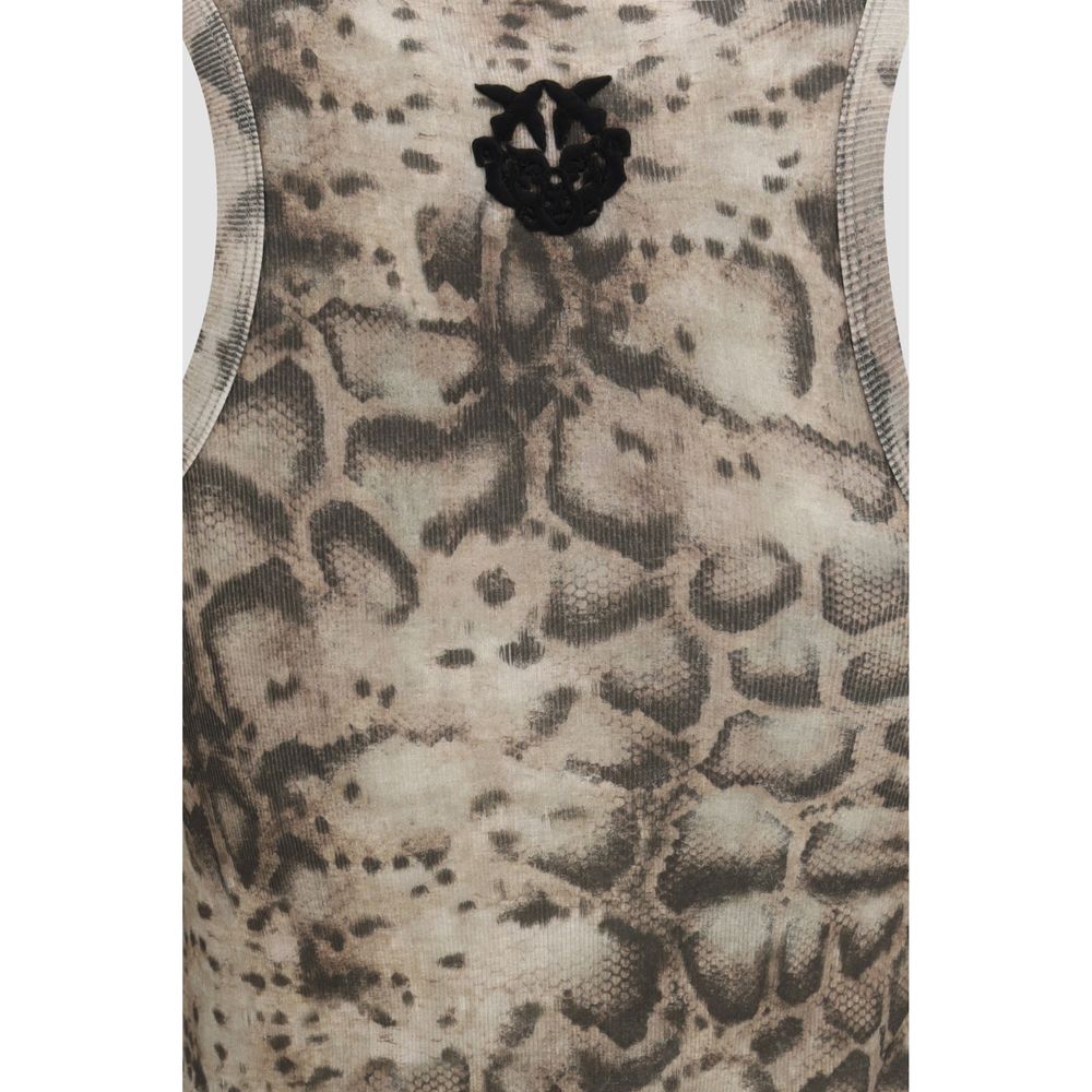 PINKO Beige Cotton Sleeveles T-Shirt | Regal Royce