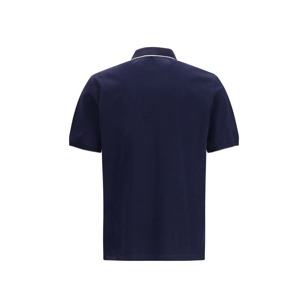 Brunello Cucinelli Blue Cotton Polo Shirt | Regal Royce