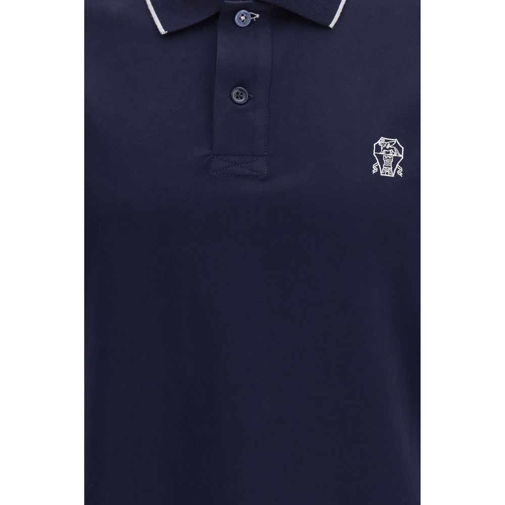 Brunello Cucinelli Blue Cotton Polo Shirt | Regal Royce