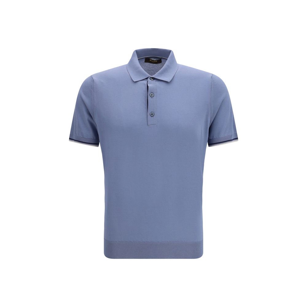 MooRER Blue Cotton Polo Shirt | Regal Royce