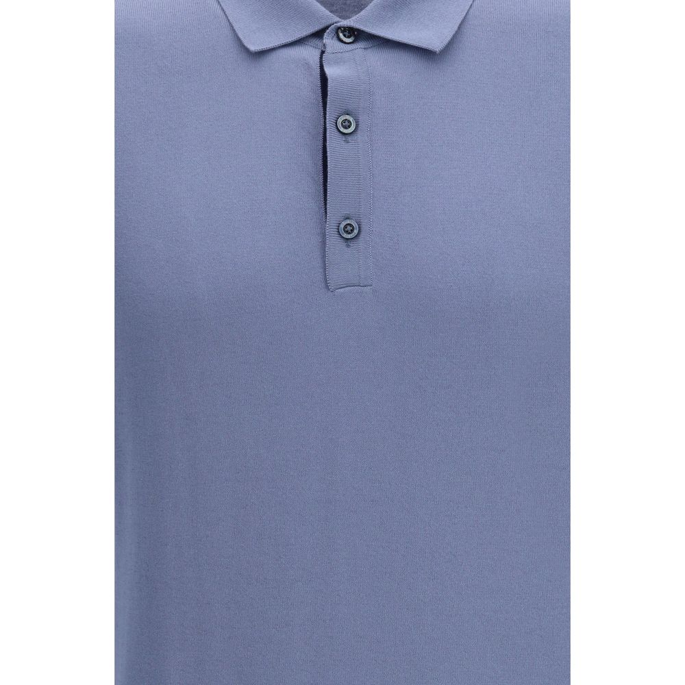 MooRER Blue Cotton Polo Shirt | Regal Royce