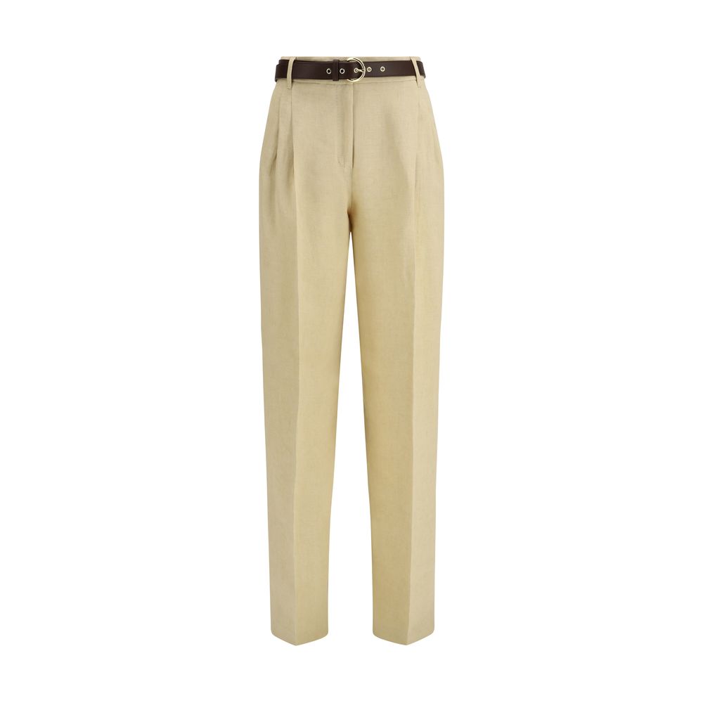 Max Mara Beige Linen Casual Pants | Regal Royce