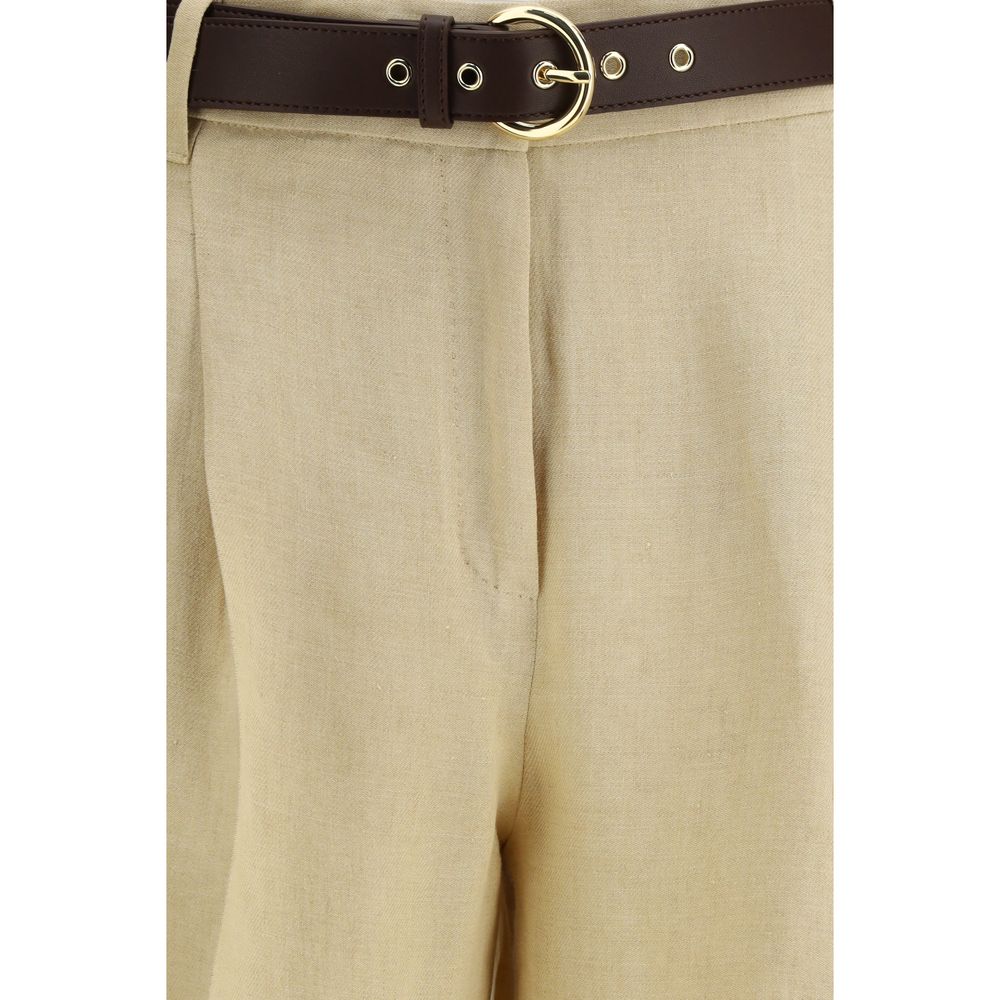Max Mara Beige Linen Casual Pants | Regal Royce