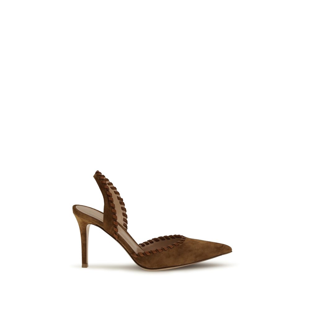 Gianvito Rossi Brown Calf Leather Bos Taurus High Heel Pumps | Regal Royce