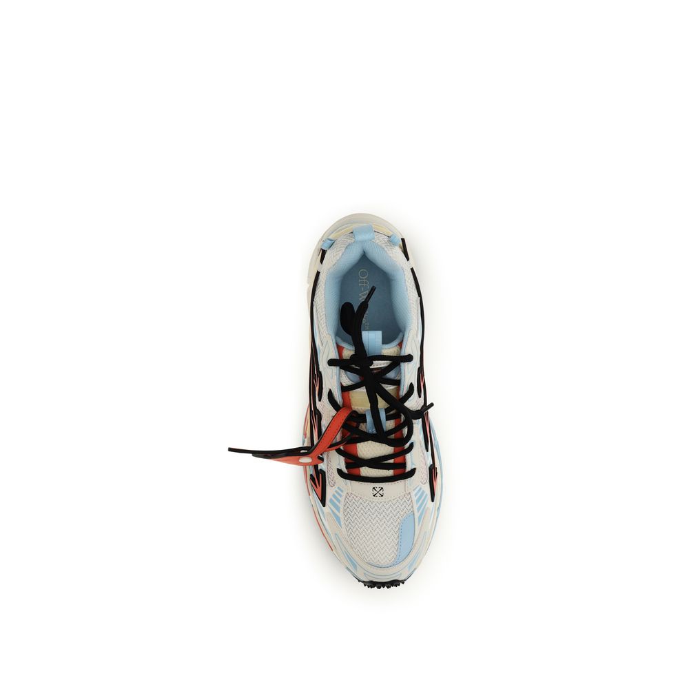 Off-White Blue Calf Leather Bos Taurus Athletic Sneakers | Regal Royce
