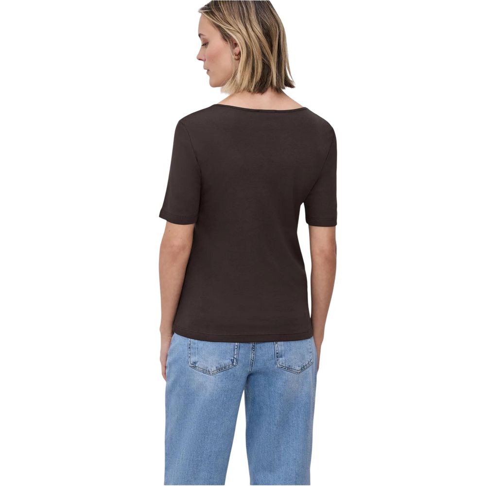 Street One Brown Cotton Long Sleeve T-Shirt | Regal Royce