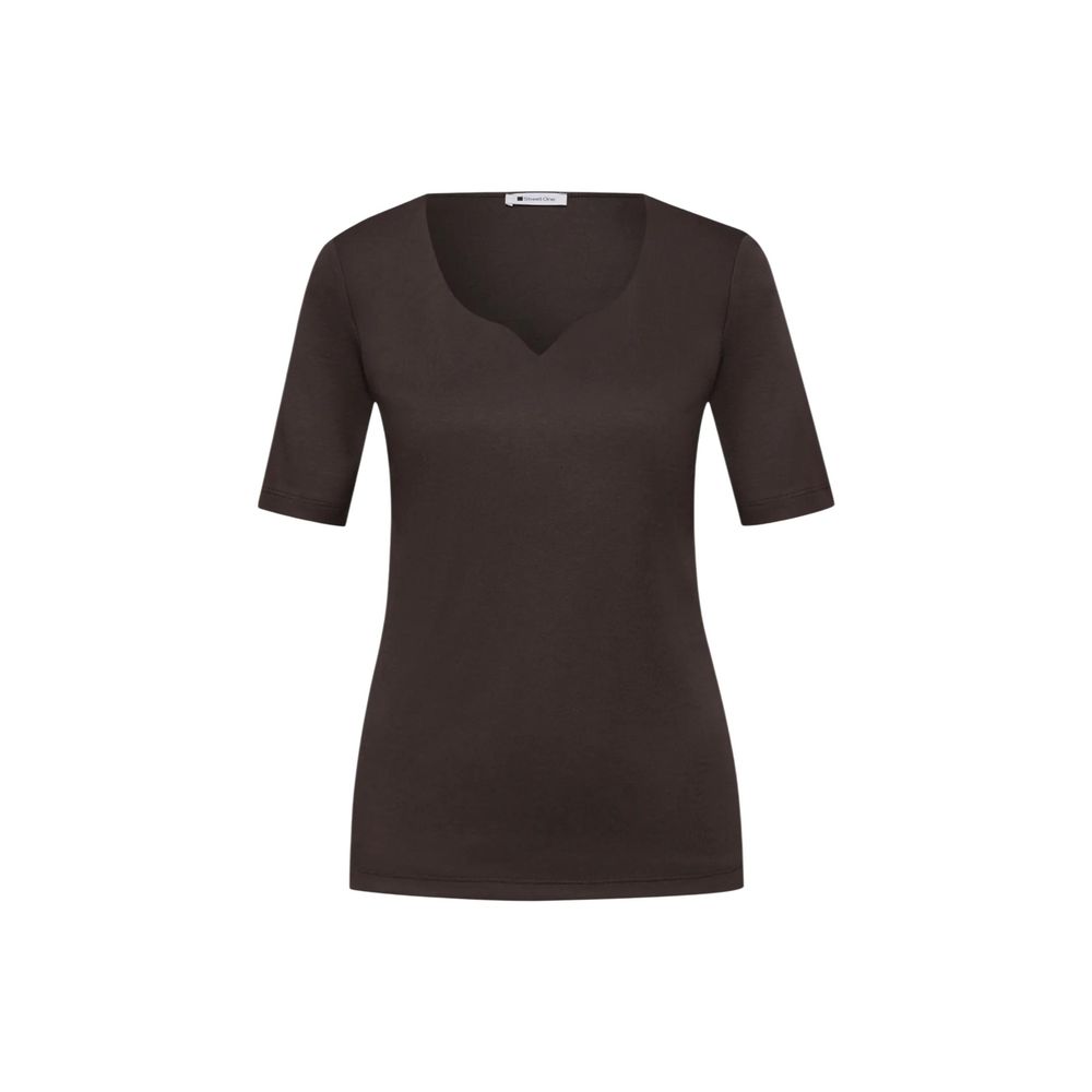 Street One Brown Cotton Long Sleeve T-Shirt | Regal Royce