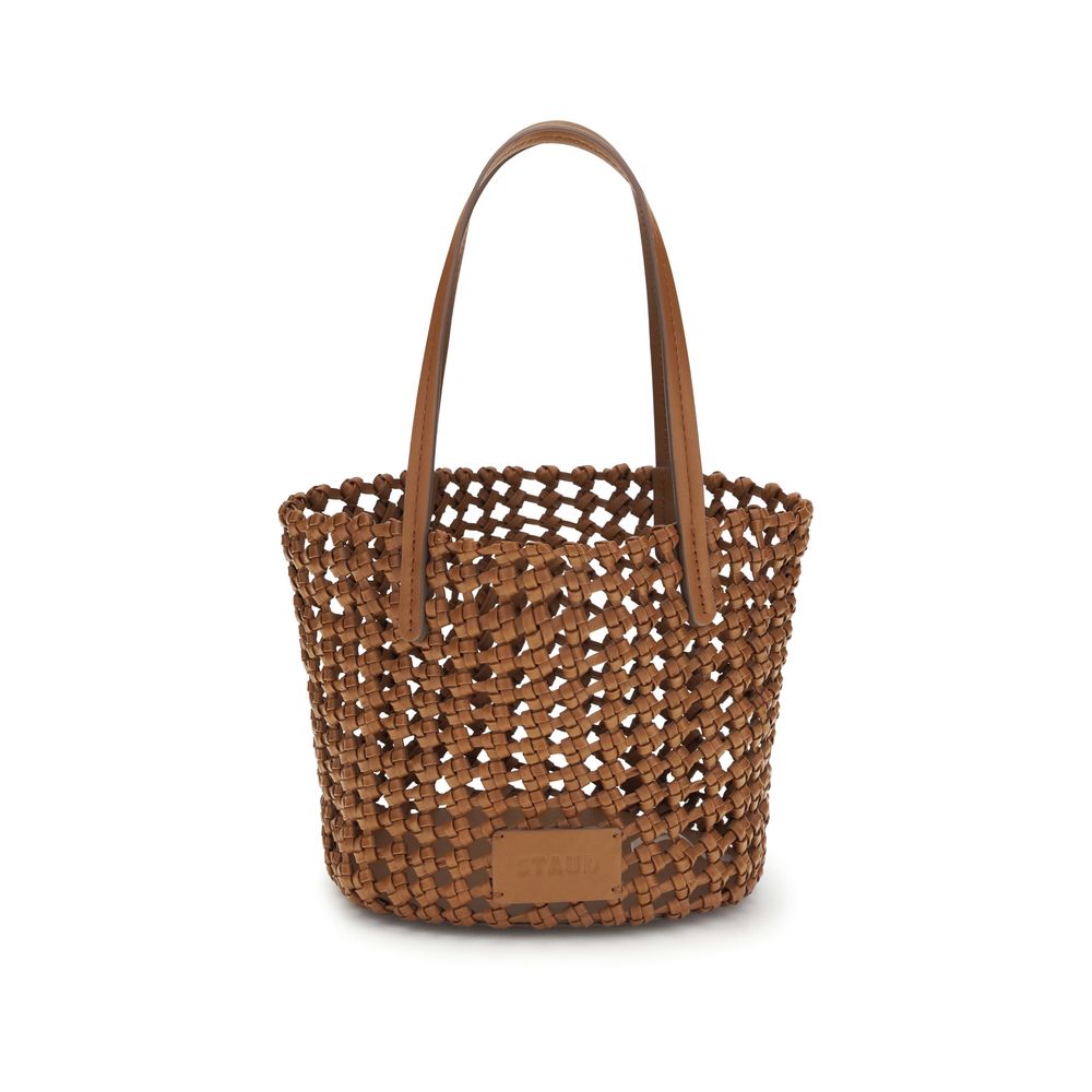 Staud Brown Calf Leather Bos Taurus Backet Bag | Regal Royce