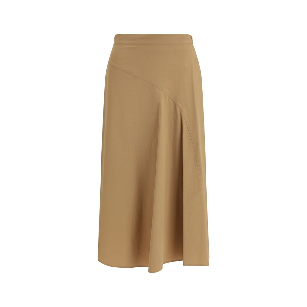 Max Mara Beige Cotton Midi Skirt | Regal Royce