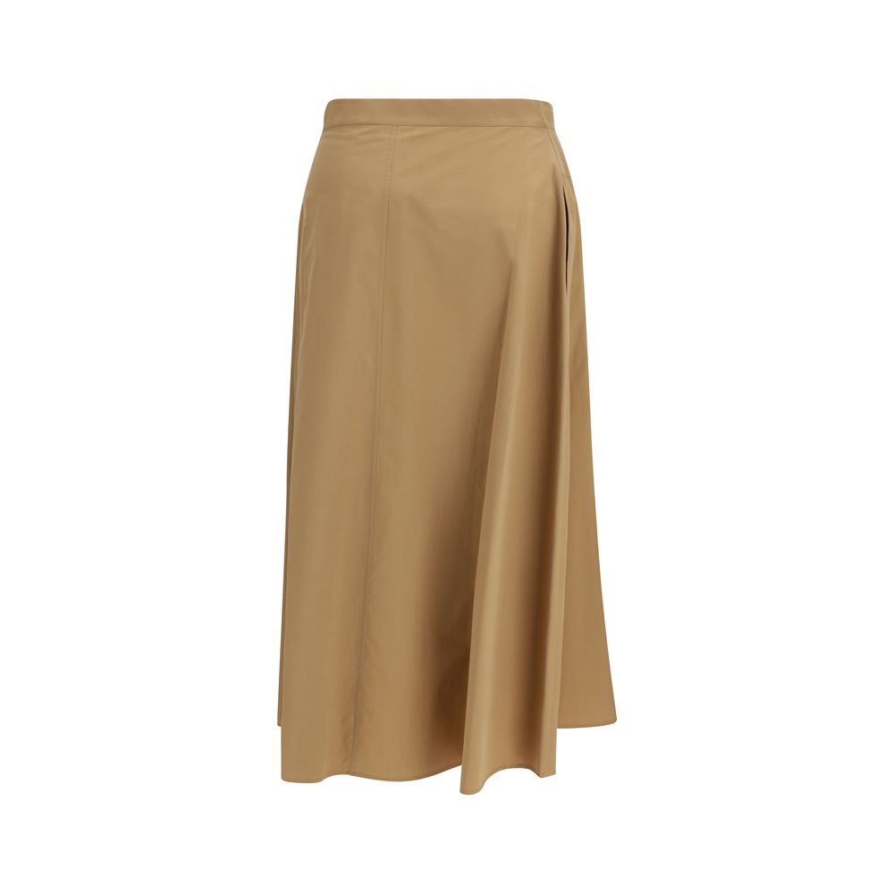 Max Mara Beige Cotton Midi Skirt | Regal Royce