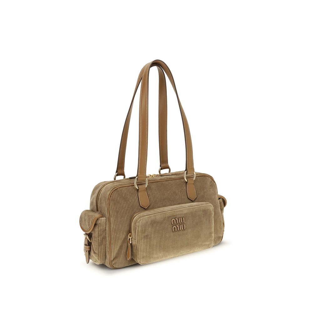 Miu Miu Beige Cotton Shoulder Bag | Regal Royce