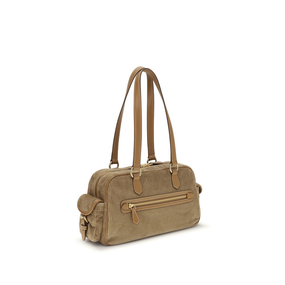 Miu Miu Beige Cotton Shoulder Bag | Regal Royce