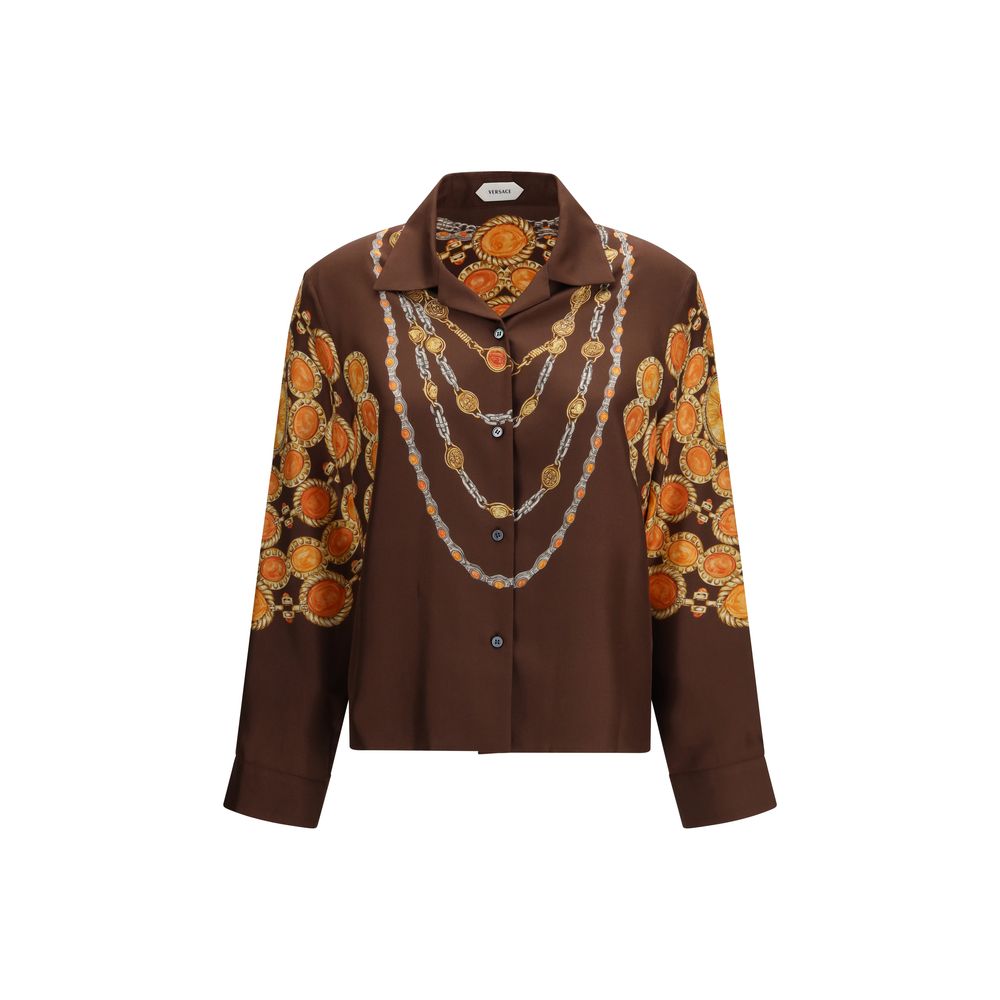 Versace Brown Fabric Pattern Shirt | Regal Royce