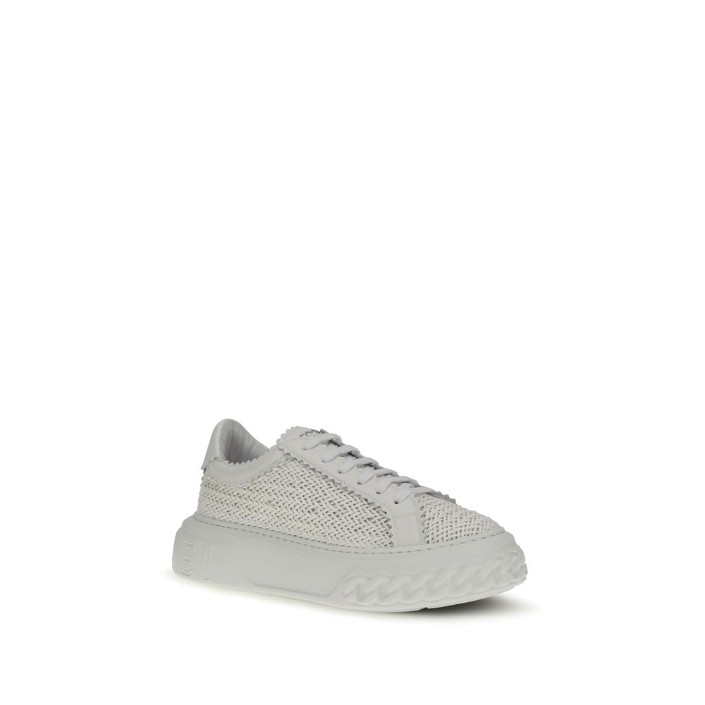 Casadei White Calf Leather Bos Taurus Chunky Sneakers | Regal Royce