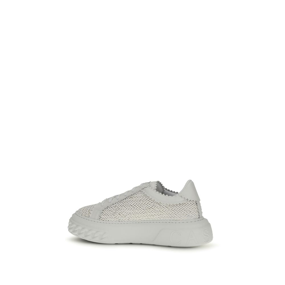 Casadei White Calf Leather Bos Taurus Chunky Sneakers | Regal Royce