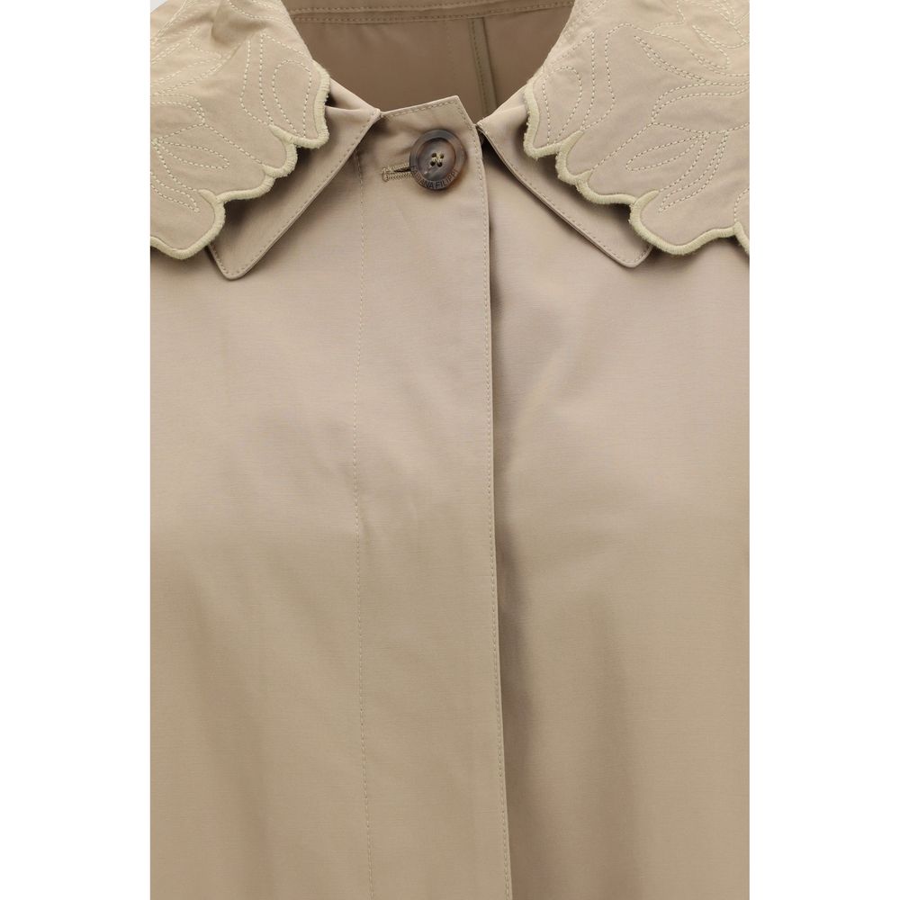 Fabiana Filippi Beige Polyester Trench Coat | Regal Royce