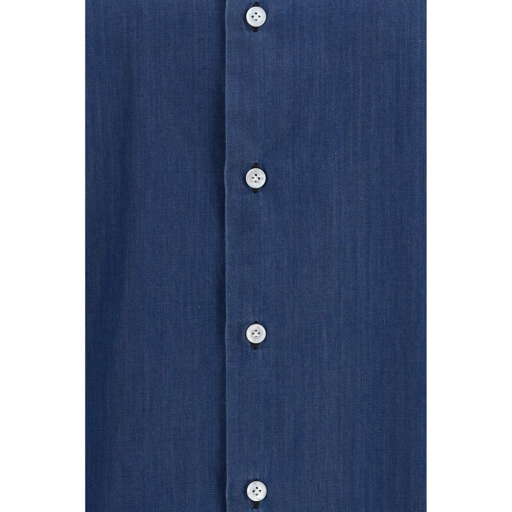 Finamore Blue Cotton Shirt | Regal Royce