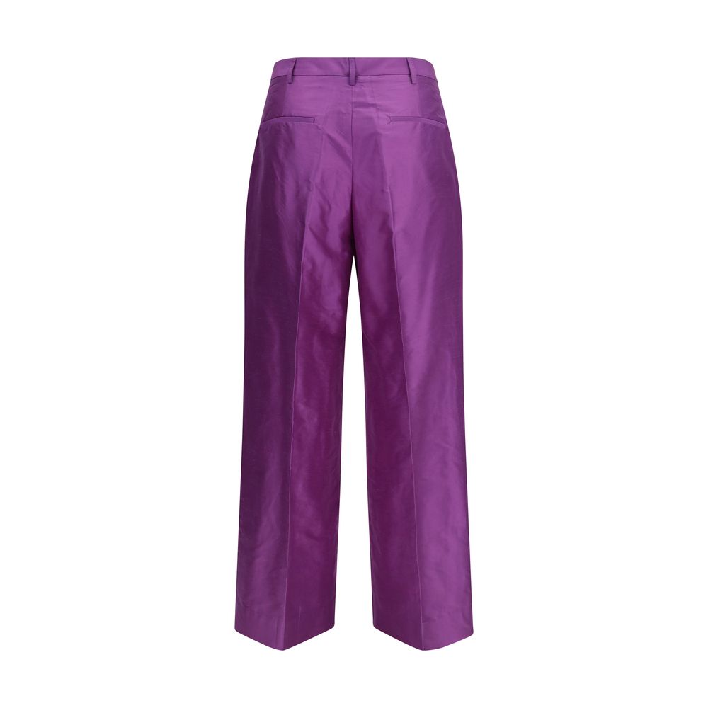Sara Roka Purple Silk Casual Pants | Regal Royce
