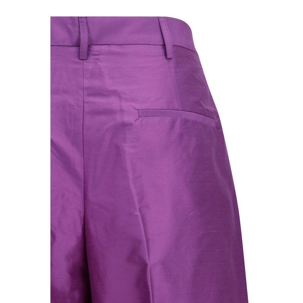 Sara Roka Purple Silk Casual Pants | Regal Royce