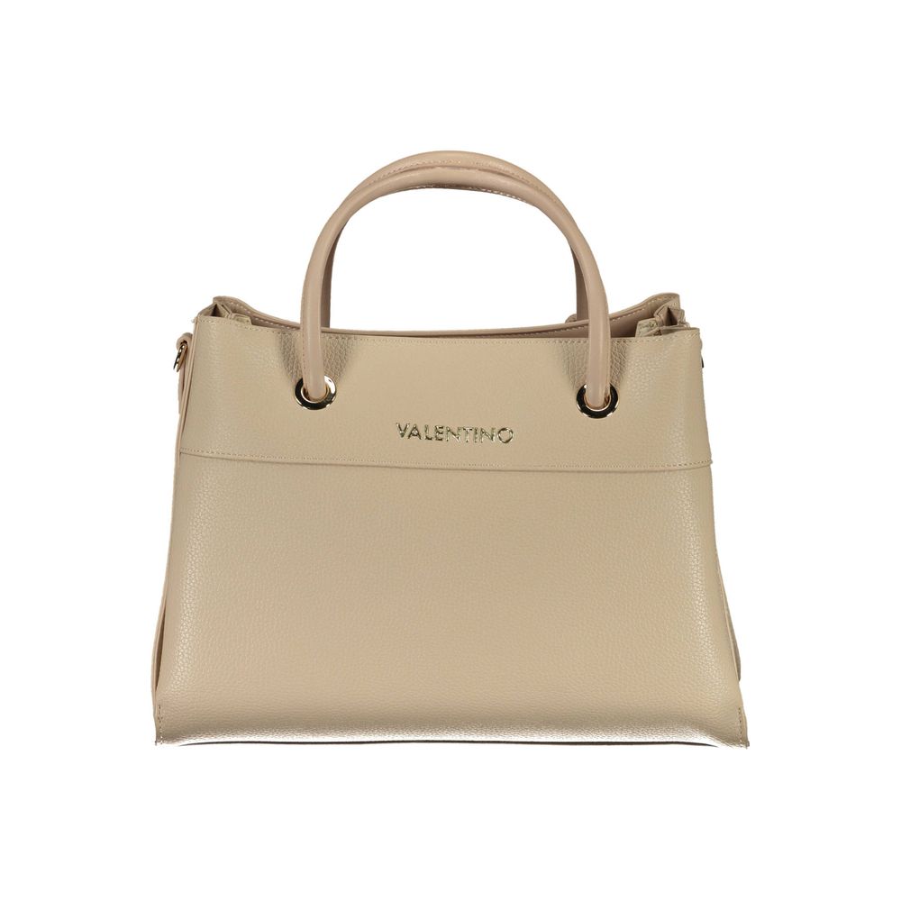 Mario Valentino Beige Polyurethane Women's Bag with Handles and Compartments | Regal Royce