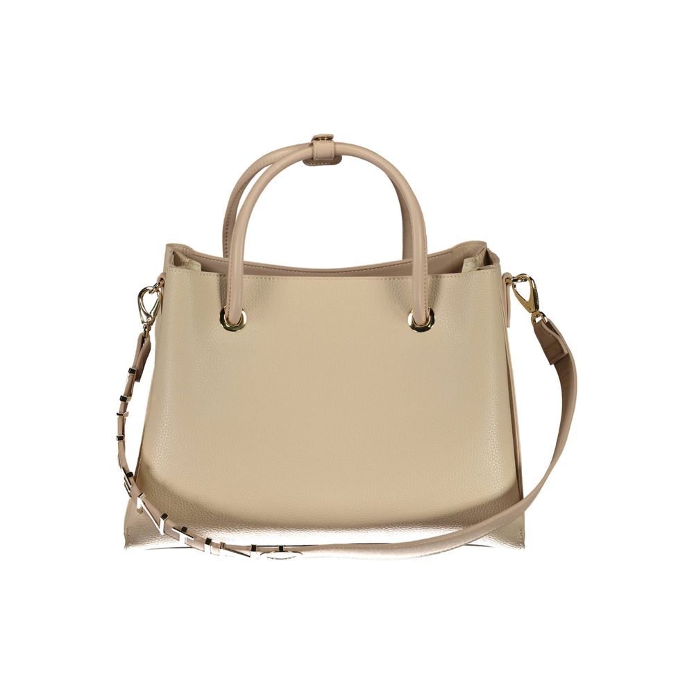 Mario Valentino Beige Polyurethane Women's Bag with Handles and Compartments | Regal Royce